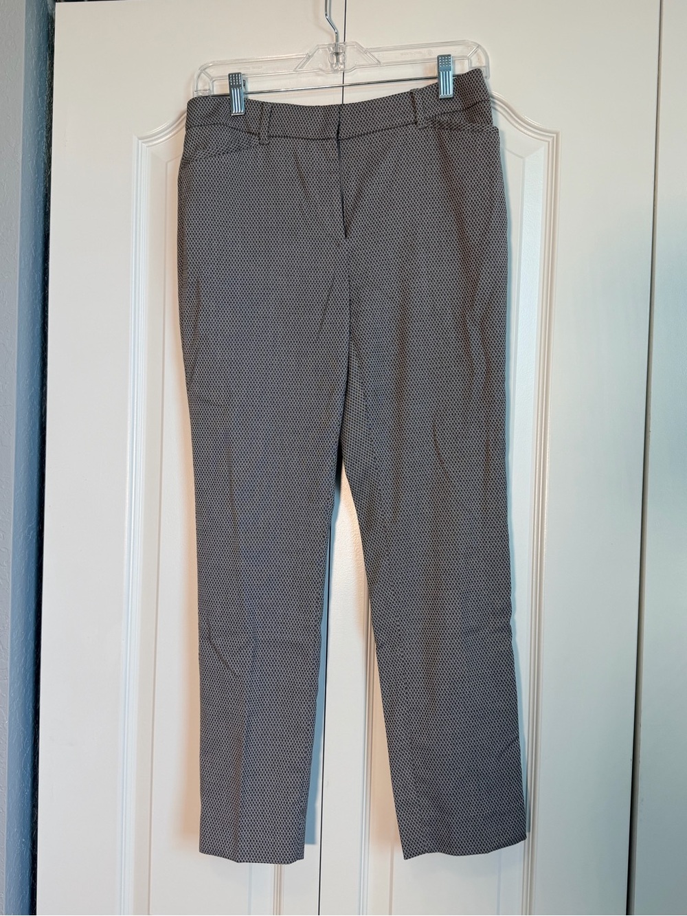 White House Black Market Black & White Micro-Pattern Straight Pants
